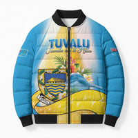 Personalised Tuvalu Independence Day Bomber Puffer Jacket Tuvalu Mo Te Atua - Polynesian Pride