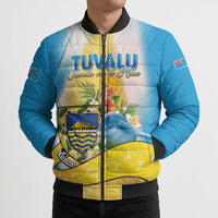Personalised Tuvalu Independence Day Bomber Puffer Jacket Tuvalu Mo Te Atua - Polynesian Pride