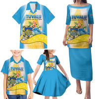 Personalised Tuvalu Independence Day Family Matching Puletasi and Hawaiian Shirt Tuvalu Mo Te Atua - Polynesian Pride