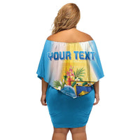 Personalised Tuvalu Independence Day Off Shoulder Short Dress Tuvalu Mo Te Atua - Polynesian Pride