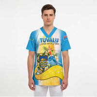 Personalised Tuvalu Independence Day Scrub Top Tuvalu Mo Te Atua - Polynesian Pride