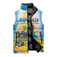 Personalised Tuvalu Independence Day Sleeveless Puffer Jacket Tuvalu Mo Te Atua - Polynesian Pride