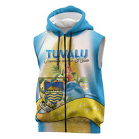 Personalised Tuvalu Independence Day Sleeveless Zip Hoodie Tuvalu Mo Te Atua LT05 Yellow - Polynesian Pride