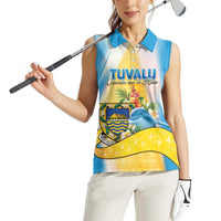 Personalised Tuvalu Independence Day Women Sleeveless Polo Shirt Tuvalu Mo Te Atua - Polynesian Pride