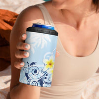 FSM Chuuk Constitution Day 4 in 1 Can Cooler Tumbler Polynesian Curves Plumeria - Polynesian Pride