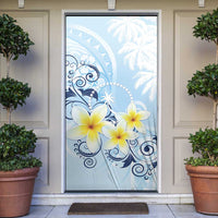 FSM Chuuk Constitution Day Door Cover Polynesian Curves Plumeria - Polynesian Pride