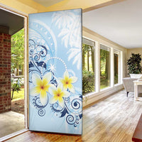 FSM Chuuk Constitution Day Door Cover Polynesian Curves Plumeria - Polynesian Pride