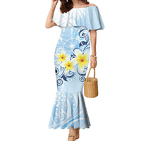 FSM Chuuk Constitution Day Family Matching Mermaid Dress and Hawaiian Shirt Polynesian Curves Plumeria - Polynesian Pride