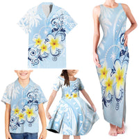 FSM Chuuk Constitution Day Family Matching Tank Maxi Dress and Hawaiian Shirt Polynesian Curves Plumeria - Polynesian Pride