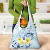 FSM Chuuk Constitution Day Grocery Bag Polynesian Curves Plumeria - Polynesian Pride