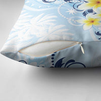 FSM Chuuk Constitution Day Pillow Cover Polynesian Curves Plumeria - Polynesian Pride