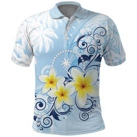 FSM Chuuk Constitution Day Polo Shirt Polynesian Curves Plumeria - Polynesian Pride