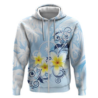FSM Chuuk Constitution Day Zip Hoodie Polynesian Curves Plumeria - Polynesian Pride