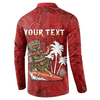 Personalised Aloha Halloween Button Sweatshirt Skeleton Surfing