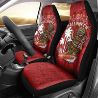 Aloha Halloween Car Seat Cover Skeleton Surfing