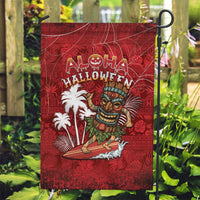 Aloha Halloween Garden Flag Skeleton Surfing