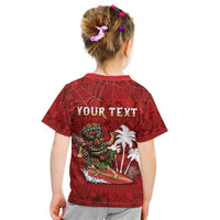 Personalised Aloha Halloween Kid T Shirt Skeleton Surfing