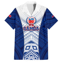 Custom Samoa Rugby Family Matching Long Sleeve Bodycon Dress and Hawaiian Shirt 2023 Pacific Championships Polynesian Pattern LT05 Dad's Shirt - Short Sleeve Blue - Polynesian Pride