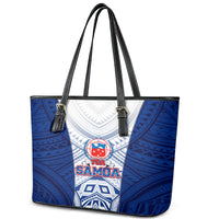 Samoa Rugby Leather Tote Bag 2023 Pacific Championships Polynesian Pattern LT05 - Polynesian Pride