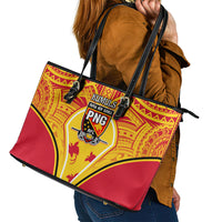 Papua New Guinea Rugby Leather Tote Bag 2023 Pacific Championships The Kumuls LT05 - Polynesian Pride