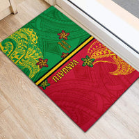 Vanuatu Happy Unity Day Rubber Doormat Polynesian Plumeria LT05 - Polynesian Pride