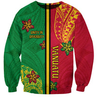 Personalised Vanuatu Happy Unity Day Sweatshirt Polynesian Plumeria LT05 Unisex Red - Polynesian Pride