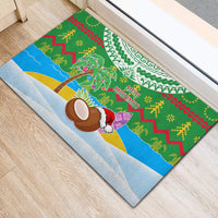 Cook Islands Christmas Rubber Doormat Coconut Santa Beach Style LT05 - Polynesian Pride