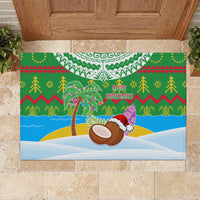 Cook Islands Christmas Rubber Doormat Coconut Santa Beach Style LT05 - Polynesian Pride