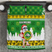 Custom Hawaii Kaimuki High School Christmas Bedding Set Tropical Santa Claus LT05 Green - Polynesian Pride