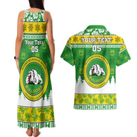Custom Hawaii Kaimuki High School Christmas Couples Matching Tank Maxi Dress and Hawaiian Shirt Tropical Santa Claus LT05 - Polynesian Pride