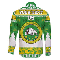 Custom Hawaii Kaimuki High School Christmas Family Matching Long Sleeve Bodycon Dress and Hawaiian Shirt Tropical Santa Claus LT05 - Polynesian Pride