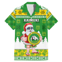 Custom Hawaii Kaimuki High School Christmas Family Matching Mermaid Dress and Hawaiian Shirt Tropical Santa Claus LT05 Dad's Shirt - Short Sleeve Green - Polynesian Pride