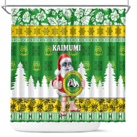 Custom Hawaii Kaimuki High School Christmas Shower Curtain Tropical Santa Claus LT05 Green - Polynesian Pride