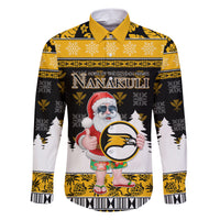 Custom Hawaii Nanakuli High and Intermediate School Christmas Family Matching Short Sleeve Bodycon Dress and Hawaiian Shirt Tropical Santa Claus LT05 Dad's Shirt - Long Sleeve Yellow - Polynesian Pride