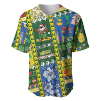 Solomon Islands Christmas Baseball Jersey Festive Beach Vibes - Polynesian Pride