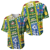 Solomon Islands Christmas Baseball Jersey Festive Beach Vibes - Polynesian Pride