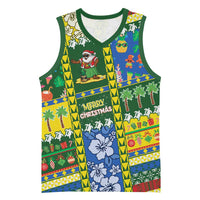 Solomon Islands Christmas Basketball Jersey Festive Beach Vibes - Polynesian Pride
