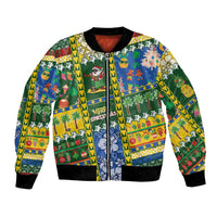 Solomon Islands Christmas Bomber Jacket Festive Beach Vibes - Polynesian Pride