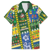Solomon Islands Christmas Family Matching Off The Shoulder Long Sleeve Dress and Hawaiian Shirt Festive Beach Vibes - Polynesian Pride