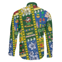 Solomon Islands Christmas Family Matching Off The Shoulder Long Sleeve Dress and Hawaiian Shirt Festive Beach Vibes LT05 - Polynesian Pride