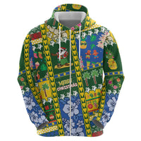 Solomon Islands Christmas Hoodie Festive Beach Vibes - Polynesian Pride