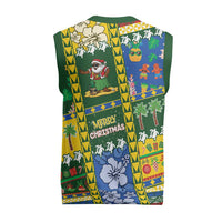 Solomon Islands Christmas Knitted V-Neck Vest Festive Beach Vibes - Polynesian Pride