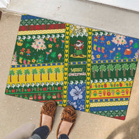 Solomon Islands Christmas Rubber Doormat Festive Beach Vibes - Polynesian Pride