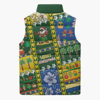 Solomon Islands Christmas Sleeveless Puffer Jacket Festive Beach Vibes - Polynesian Pride