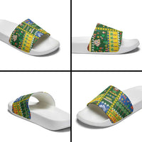 Solomon Islands Christmas Slide Sandals Festive Beach Vibes - Polynesian Pride