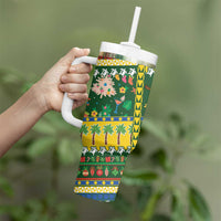 Solomon Islands Christmas Tumbler With Handle Festive Beach Vibes - Polynesian Pride