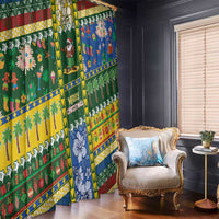 Solomon Islands Christmas Window Curtain Festive Beach Vibes - Polynesian Pride
