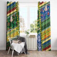 Solomon Islands Christmas Window Curtain Festive Beach Vibes - Polynesian Pride