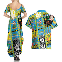Tuvalu Christmas Couples Matching Summer Maxi Dress and Hawaiian Shirt Festive Beach Vibes LT05 - Polynesian Pride