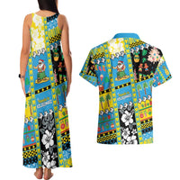 Tuvalu Christmas Couples Matching Tank Maxi Dress and Hawaiian Shirt Festive Beach Vibes - Polynesian Pride